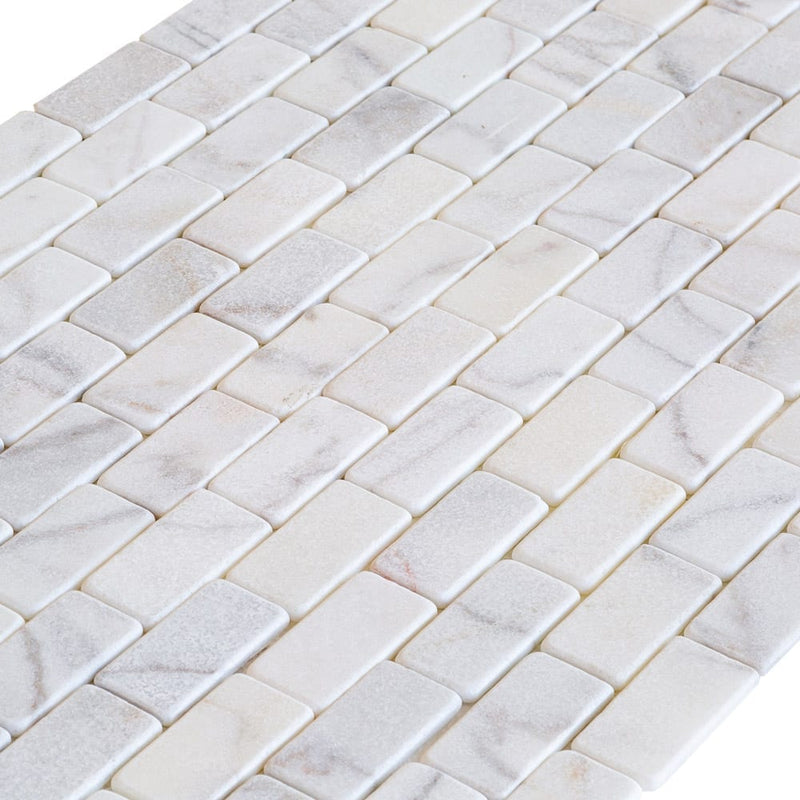 bianco ibiza white marble mosaic tile 2x4 backsplash tumbled BIBZWMM2x4T multiple angle view