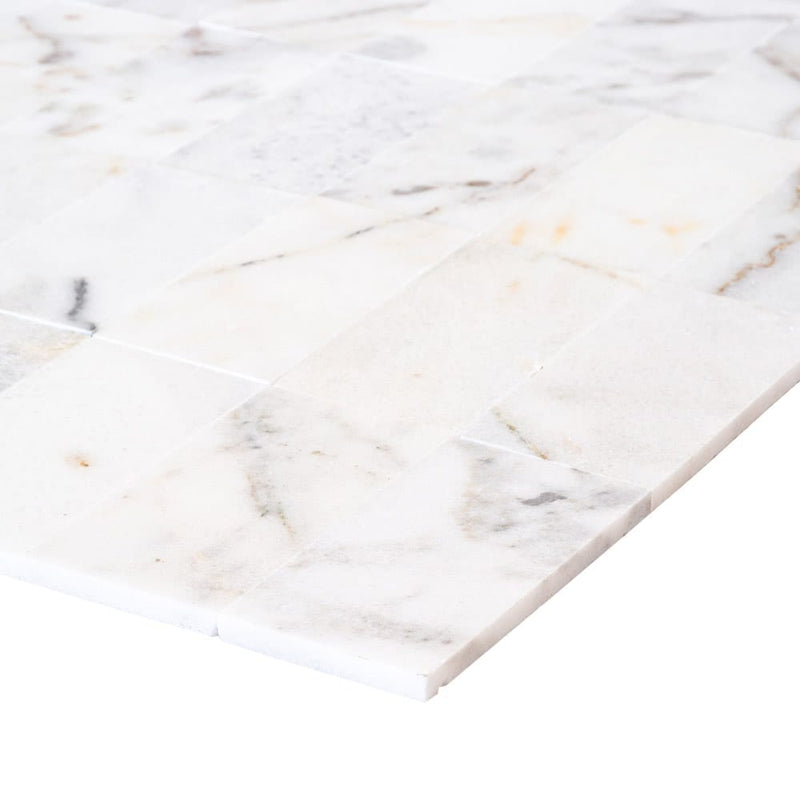 bianco ibiza white marble tile 3x6 backsplash polished BIBWMZ3x6P profile view