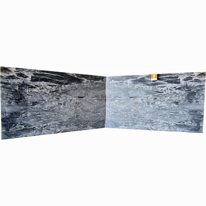 black leopard marble slabs polished 2 slabs bookmaching front view