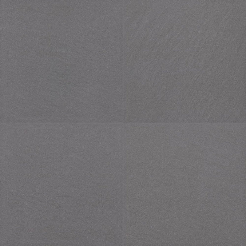 blue stone porcelain pavers 24x24in matte floor tile LPAVNBLUSTO2424 4 tiles grey grout top view