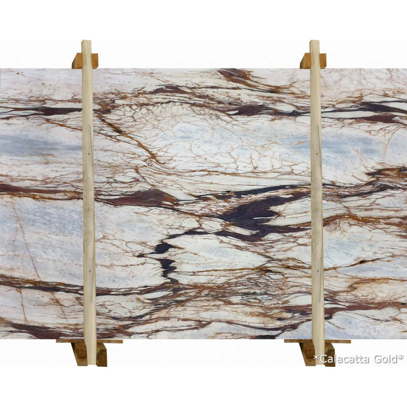 calacatta gold marble slabs polished 2cm slabs front view