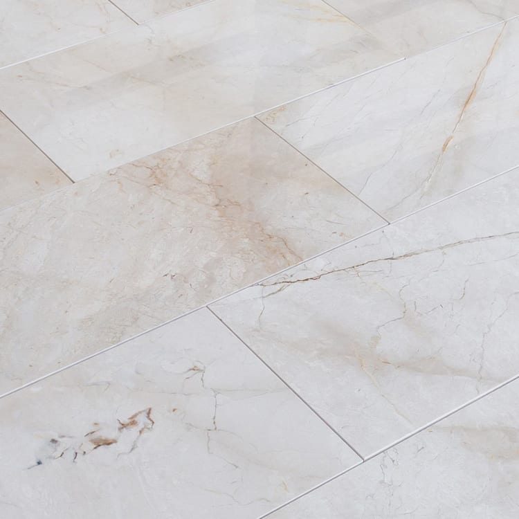 calista cream standard marble tile 12x24 polished 15000430 angle closeup
