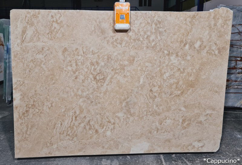 cappuccino beige marble slabs polished 2cm 1 slab front view