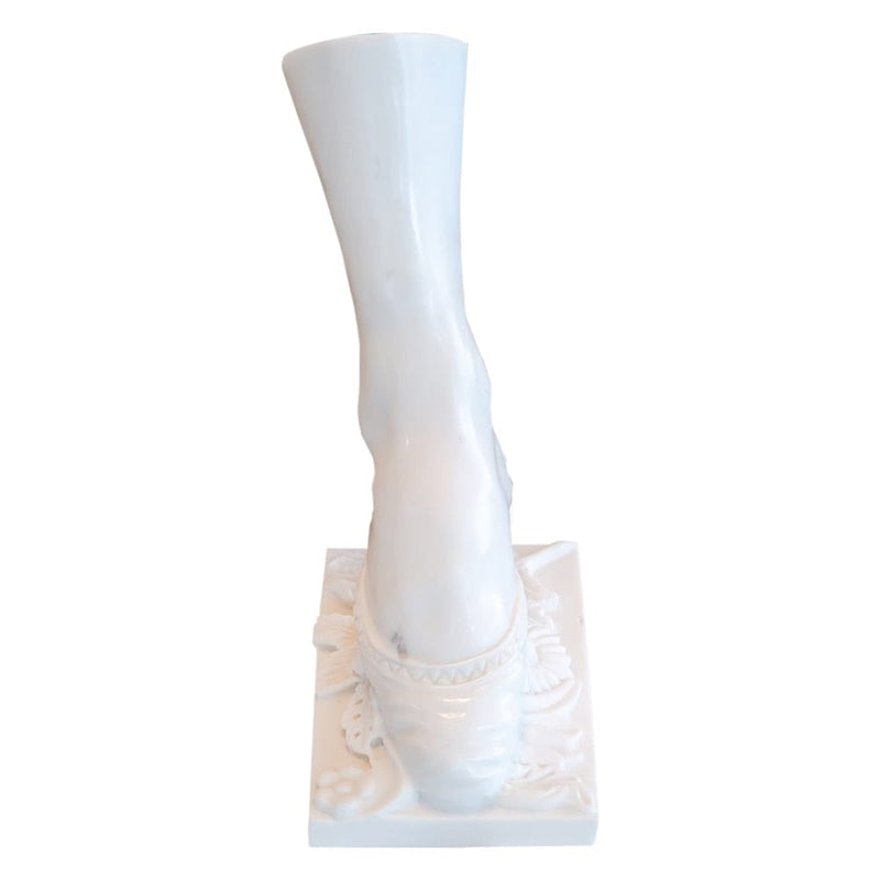 carrara marble ballerina shoe cleat statue decor NTRVS30 W5 L12 H12 angle product view