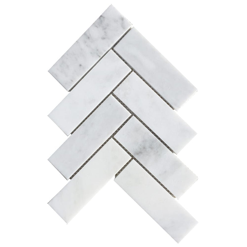 Carrara White Marble Polished Mosaic Floor and Wall Tile - Livfloors Collection