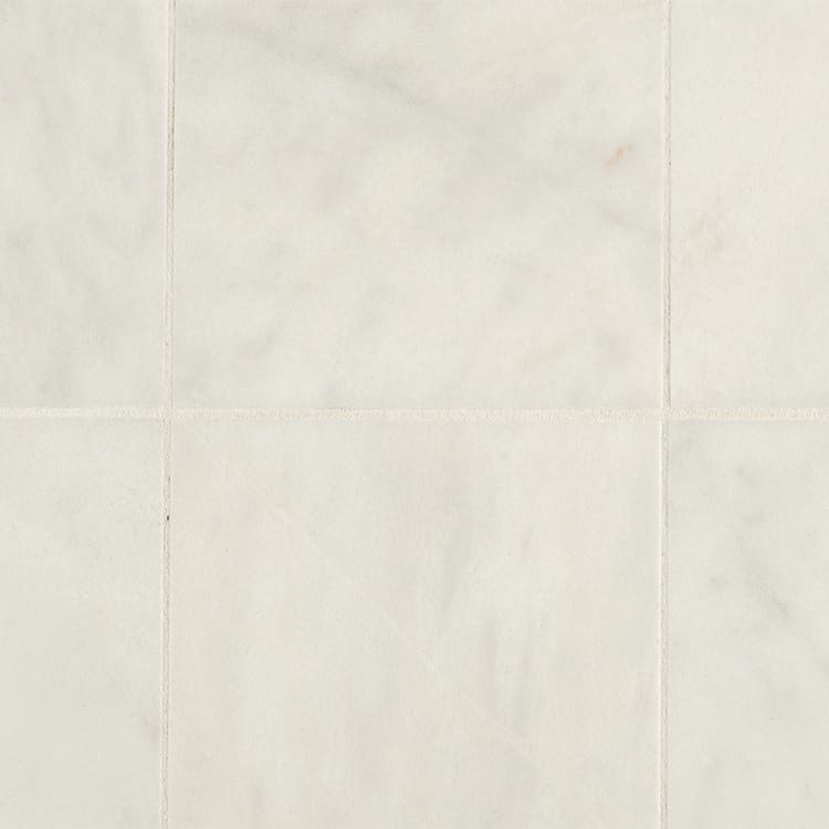 Carrara White Marble Tile 12x12 Polished Closeup Top