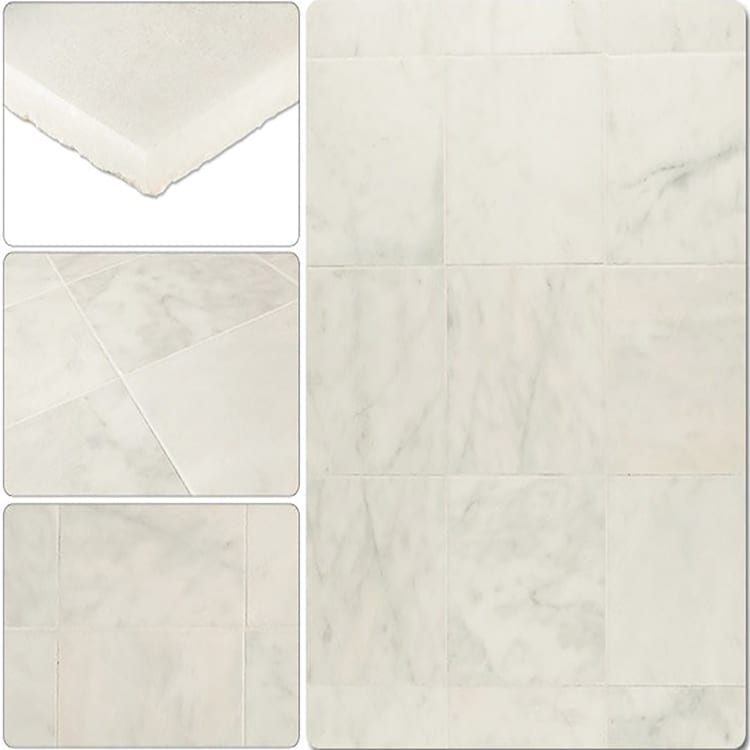 Carrara White Marble Tile 12x12 Polished Multiple Angles
