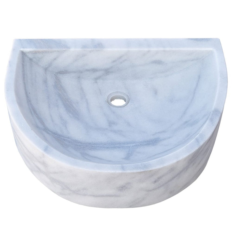 carrara white marble wall mount vessel sink 24 angle view