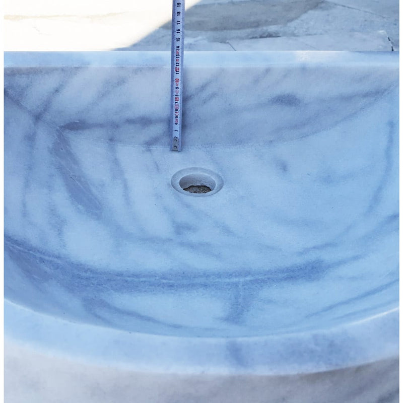 carrara white marble wall mount vessel sink 24 inside measure view