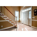 classic light beige travertine tile 12x24 Honed Filled installed to a foyer of house wide view