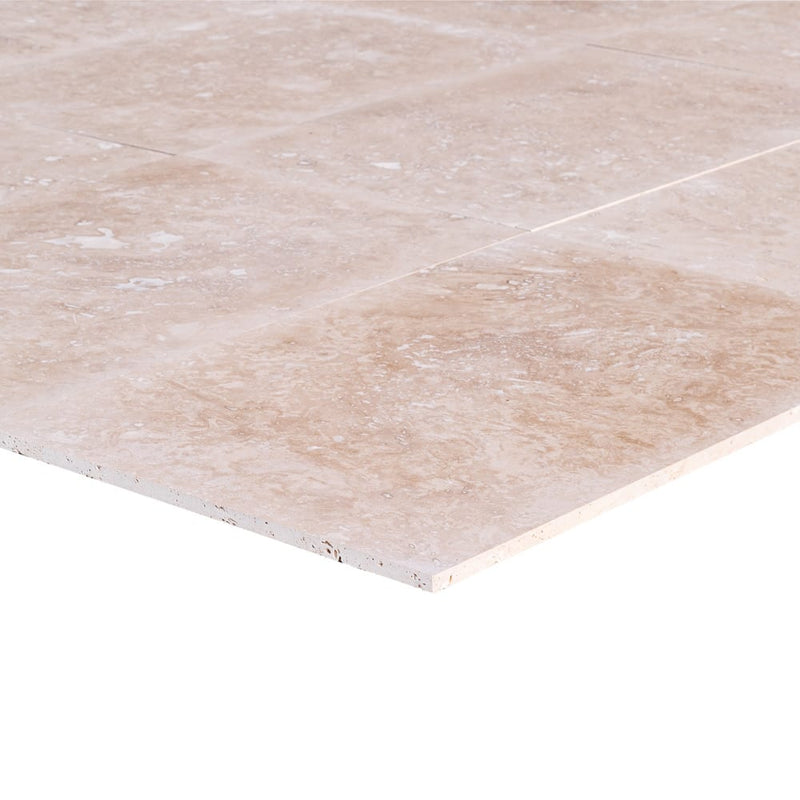 classic light beige travertine tile 12x24 Honed Filled profile view