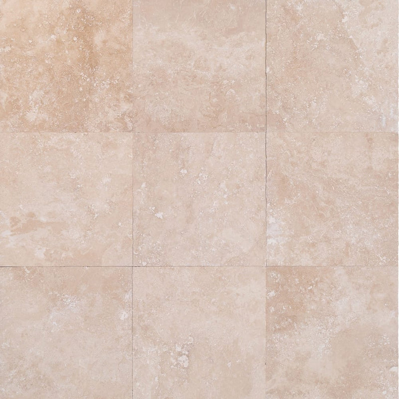 classic light beige travertine tile 24x24 Honed and Filled 9 tiles top view