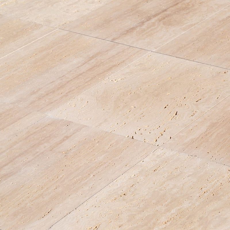 Classic Light Vein-cut Travertine Floor and Wall Tile 12"x24" - Livfloors Collection