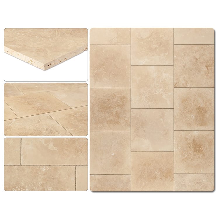 denizli beige travertine tile 18x18 Honed Filled 10071420 multiple images