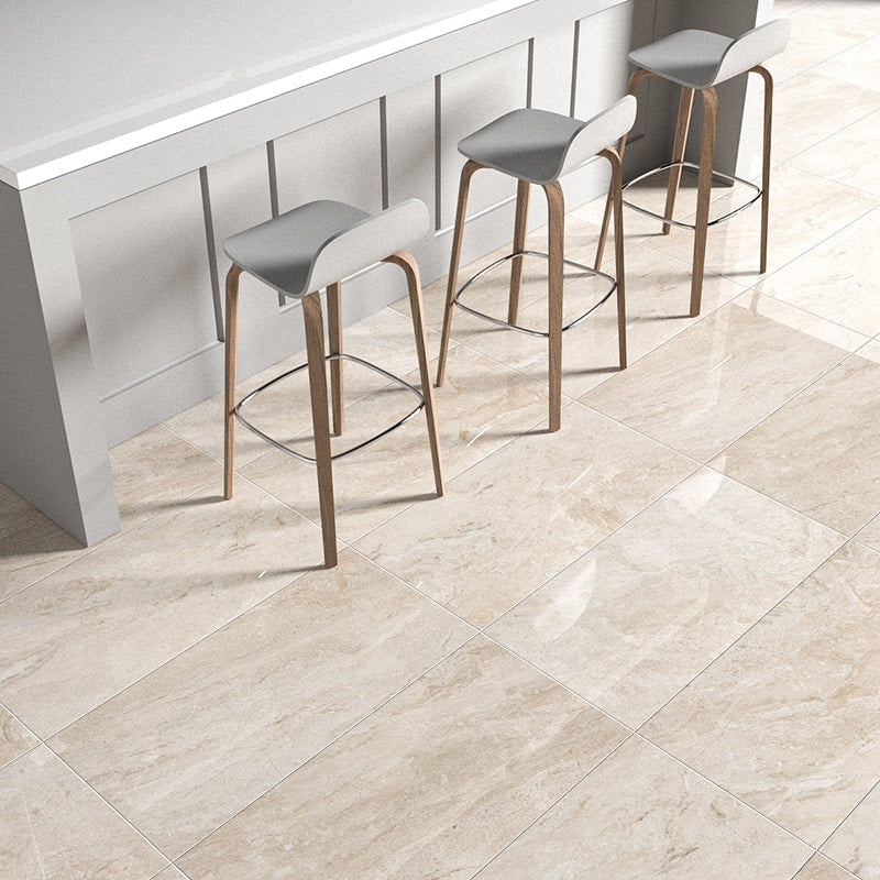 Diana royal marble floor wall tile 12x24 polished installed on bar stool floor