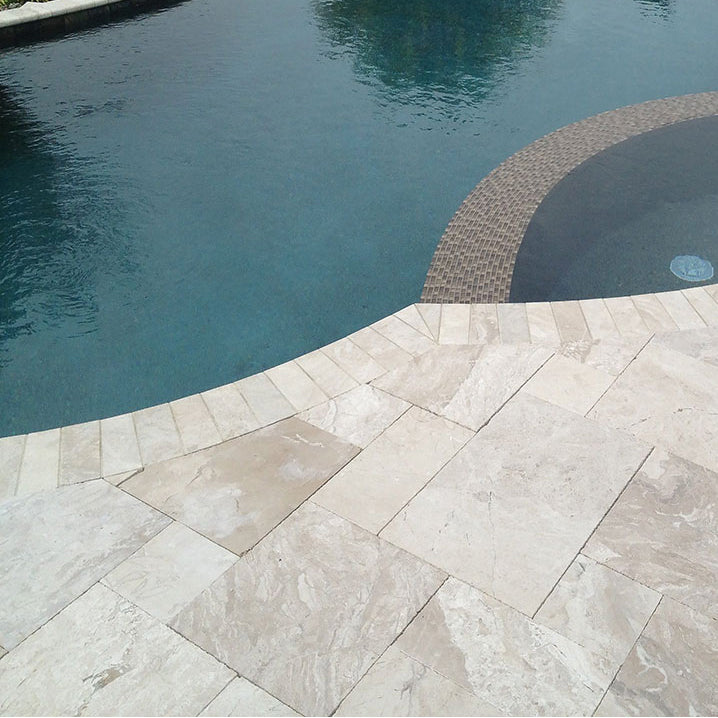 Diana royal marble floor wall tile versailles pattern installed around pool square