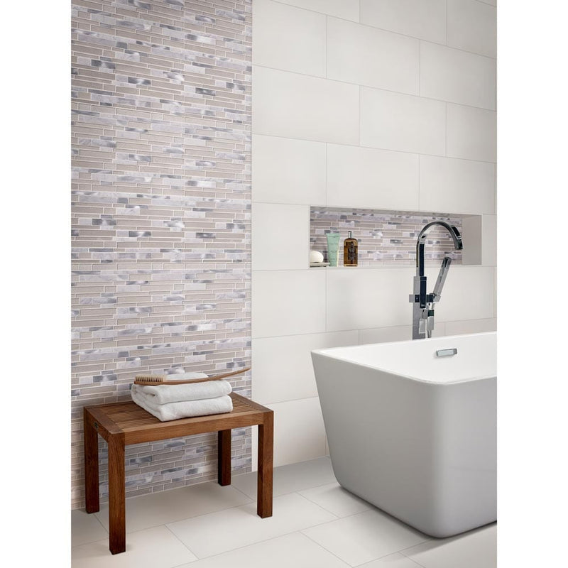 domino white glazed porcelain floor and wall tile msi collection NWHI1224 product shot bath view