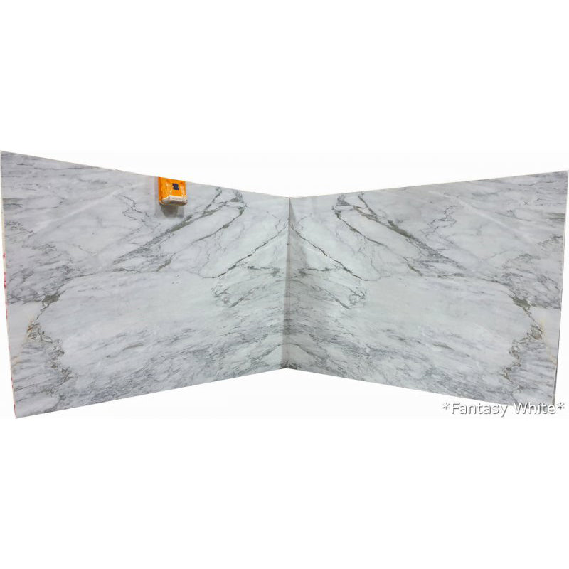 fantasy white marble slabs polished 2cm slabs bookmatching 2 slabs view