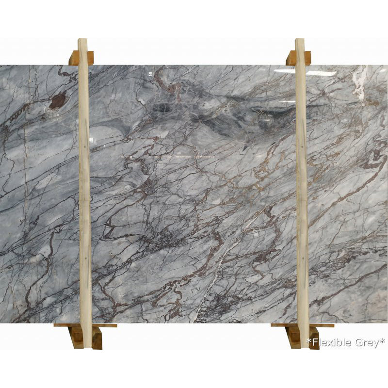 flexible grey marble slabs polished wooden bundle front view