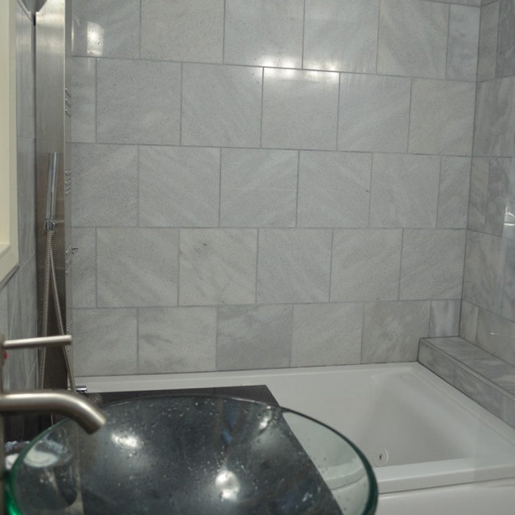 fume gray marble tile 18x18 10085718 polished bathroom wall above bathtub
