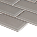 gray beveled glossy 11.89x11.97 porcelain SMOT-PT-RETGRA-2X4BG mosaic tile  msi collection product shot profile view 2