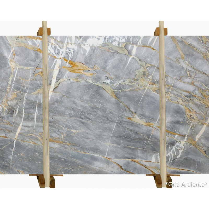 gris ardiente gray marble slabs polished 2cm slabs bundle front view