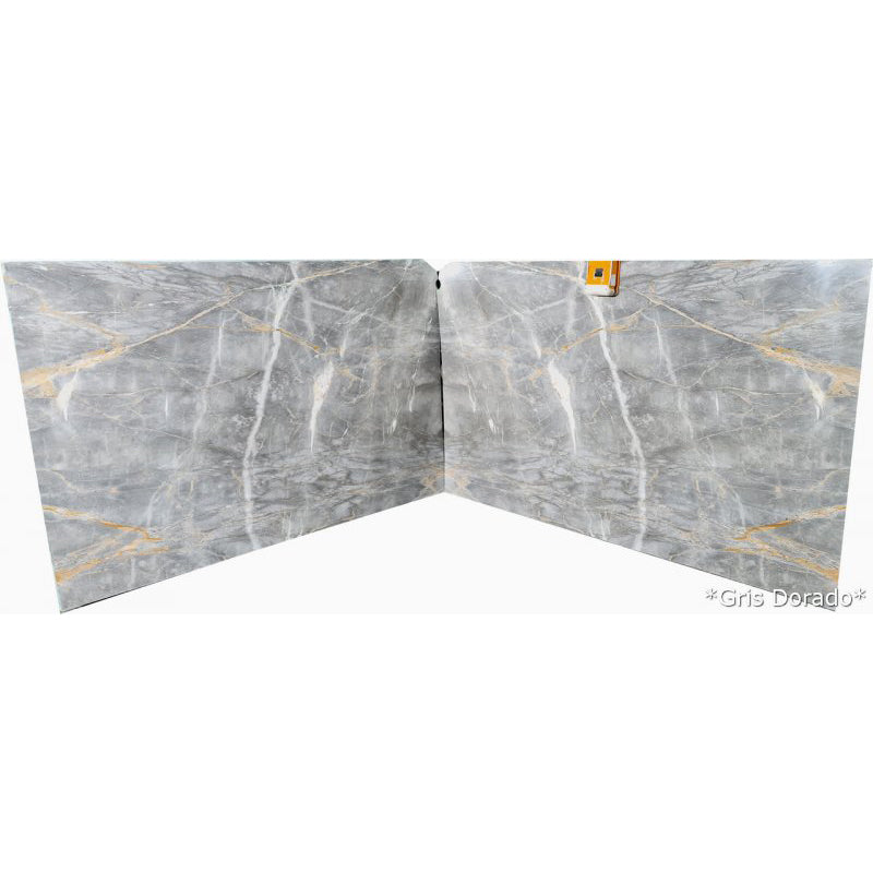 gris dorado gray marble slabs polished 2cm slabs bookmatching 2 slabs front view