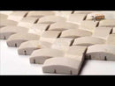 Crema Arched Herringbone 12" x 12" Polished Marble Mesh-Mounted Mosaic Tile 1" x 2"-MSI Collection