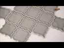 Dove Gray Arabesque 10.83" x 15.5" Glazed Ceramic Mesh-Mounted Mosaic Wall Tile Pattern-MSI Collection