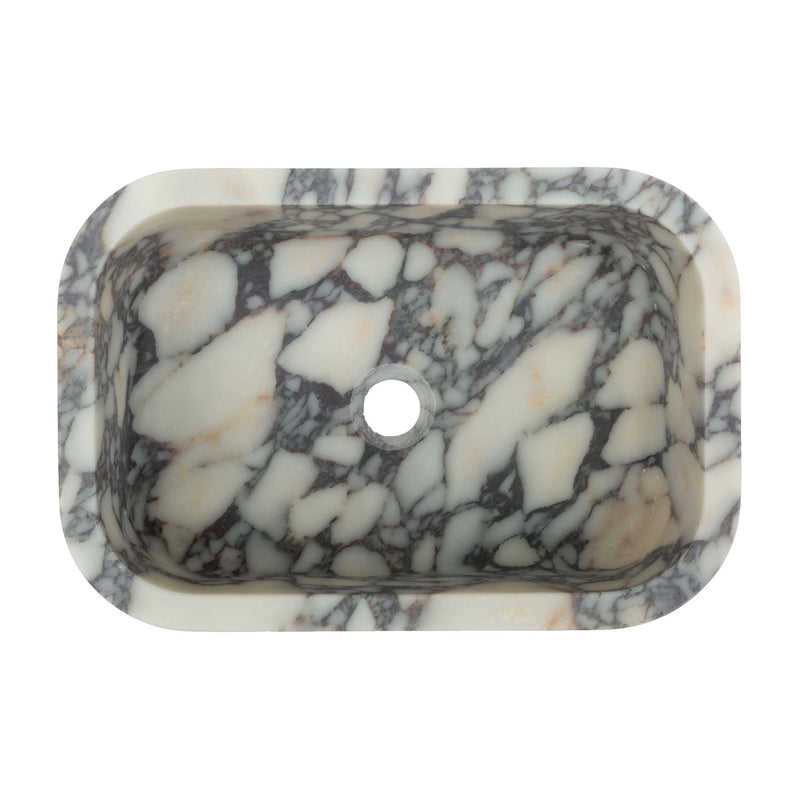 Calacatta Viola Real Marble Rectangular Sink Natural Stone Marble top view