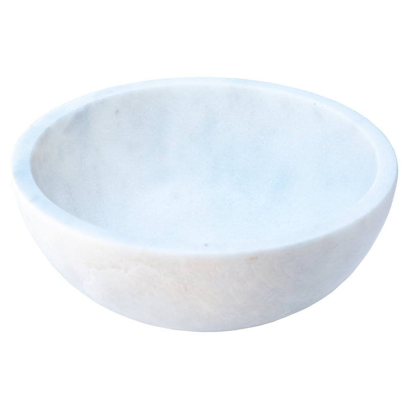 Carrara White Natural Stone Marble Vessel Sink angle view