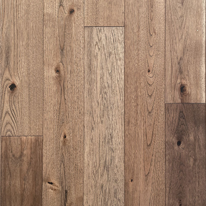 Solid hardwood 5" Wide 3/4" Thick Hickory Brushed Monarch product shot wall view