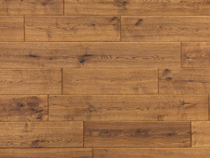 Solid hardwood 5" Wide 3/4" Thick Oak Wirebrushed and Handscraped Barnfloor product shot wall view