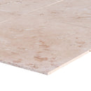 light onyx travertine tile 24x24 honed filled profile view