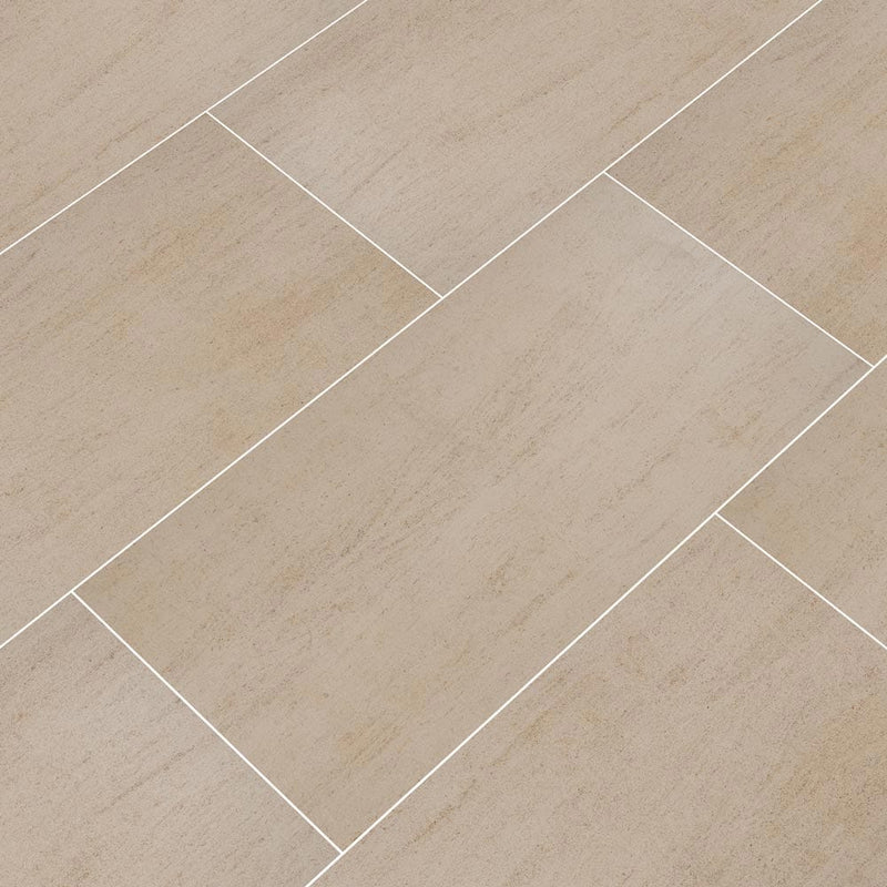living style beige 18 x 36 glazed porcelain floor and wall tile msi collection NLIVSTYBEI1836 product shot multiple tiles angle view 1