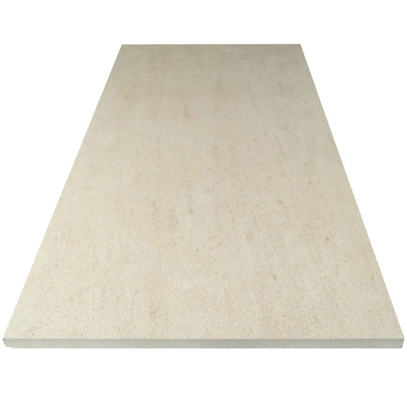 living style beige porcelain pavers 18x36in matte floor tile LPAVNLIVBEI1836 one tile angle view 2