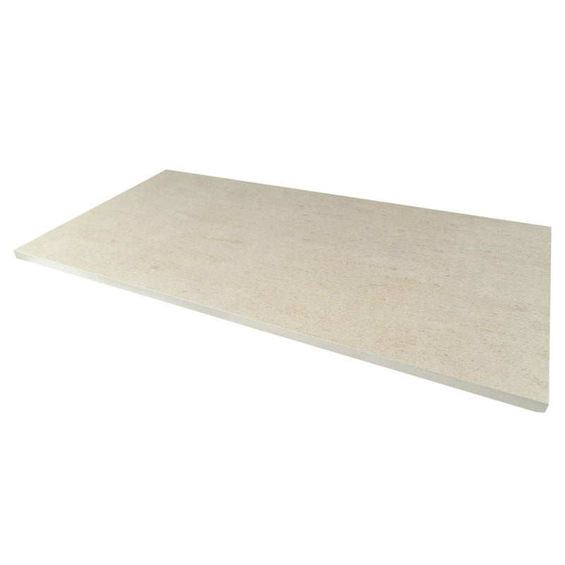 living style beige porcelain pavers 18x36in matte floor tile LPAVNLIVBEI1836 one tile angle view