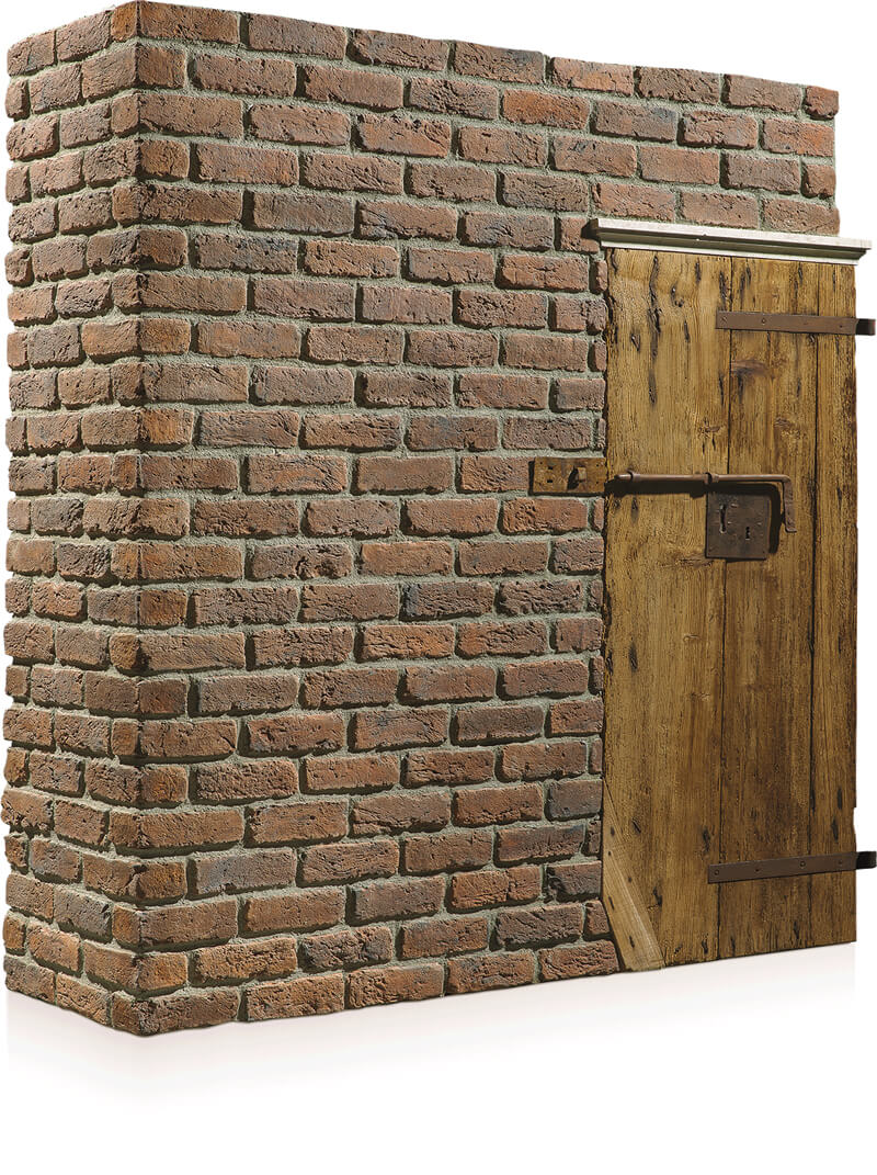 manufactured stone brick veneer barok caramel handmade B01CA 102244 product shot corner wooden door