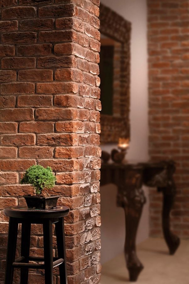 manufactured stone brick veneer barok lava handmade B01LV 102250 installed interior house wall