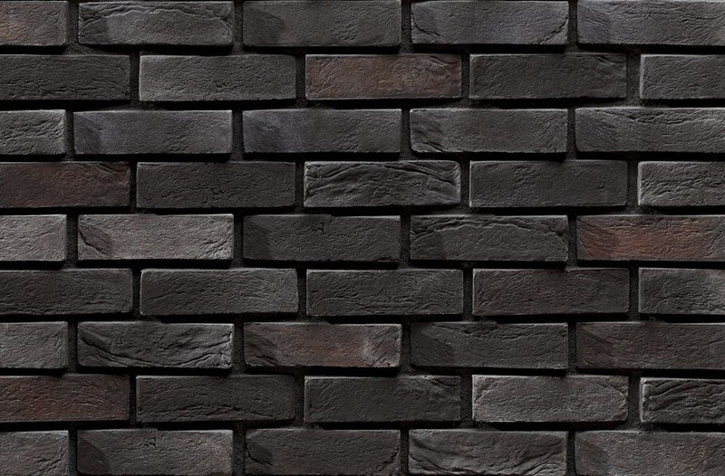 manufactured stone brick veneer renga nero handmade B11NR 317914 product shot wide