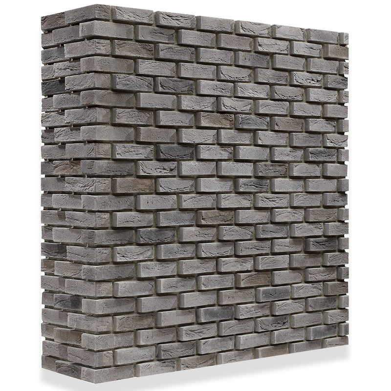 manufactured stone brick veneer renga smoke handmade B11SM 317915 product shot corner