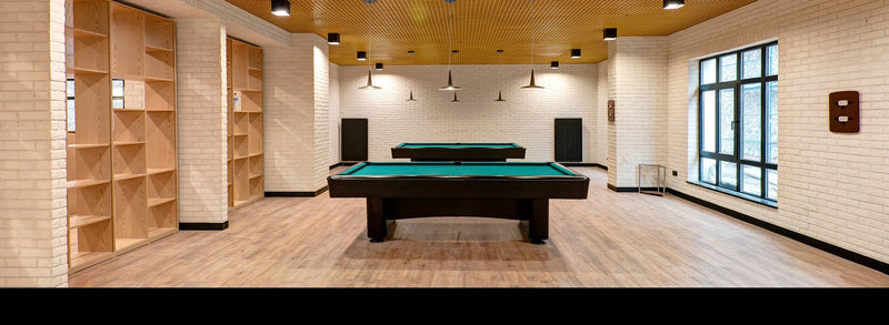 manufactured stone brick veneer slimfix white handmade B05WH 102264 installed inside playroom pool billiard wall