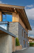 manufactured stone veneer ashlar pattern masso anthracite handmade S01TH 101196 facade house side