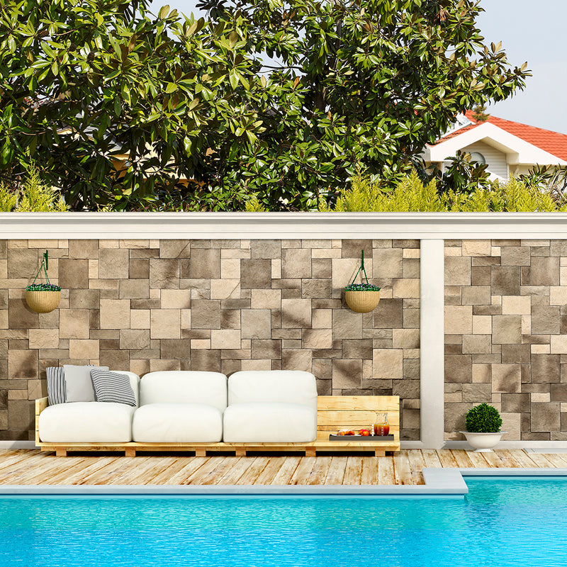 manufactured stone veneer ashlar pattern petra olive handmade S11OL 101241 installed wall swimming poolsunbed