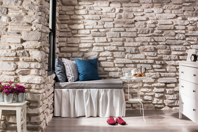 manufactured stone veneer slate look cappadocis handmade S03PR 101203 installed living room walls