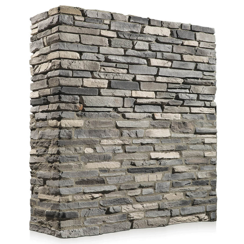 manufactured stone veneer slate look Sierra ash handmade S05AS 101219 product shot corner