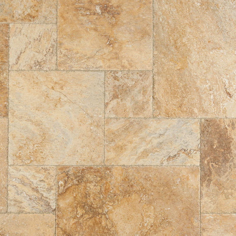 Meandros Gold Antique Pattern Travertine top view