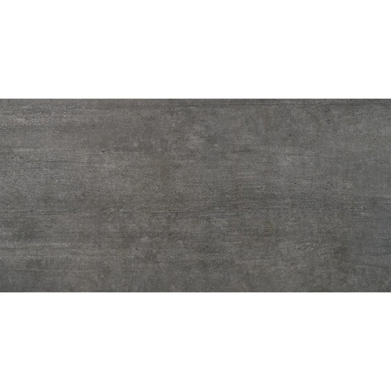 Metropolis Gray 12"x 24" Glazed Porcelain Floor and Wall Tile - MSI Collection NMETGRA1224 Product Shot One Tile Top View