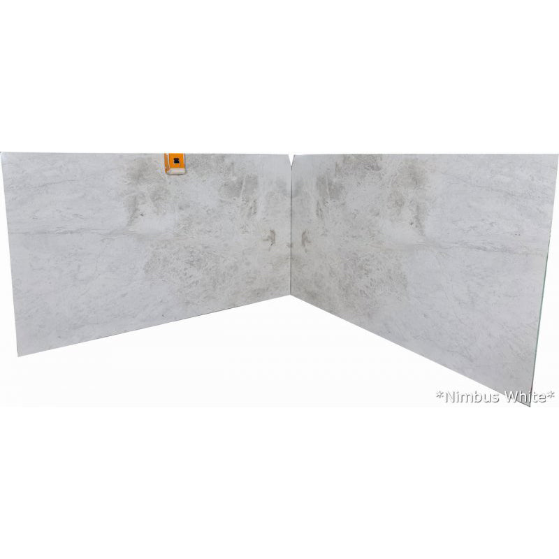 nimbus white marble slabs polished 2cm backlit packed on wooden bundle front view