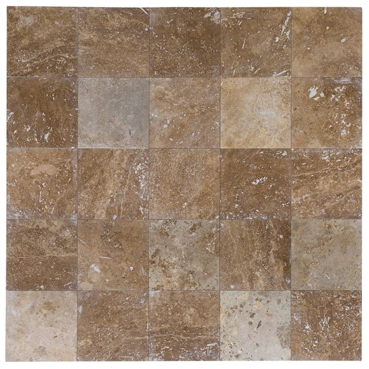 noce rustic travertine tile 18x18 Honed Filled 10074422 25 tiles before grouting